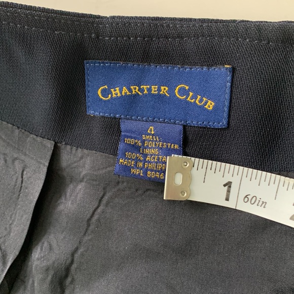CHARTER CLUB SKIRT PLEATED  NAVY BLUE LINED - Picture 5 of 7